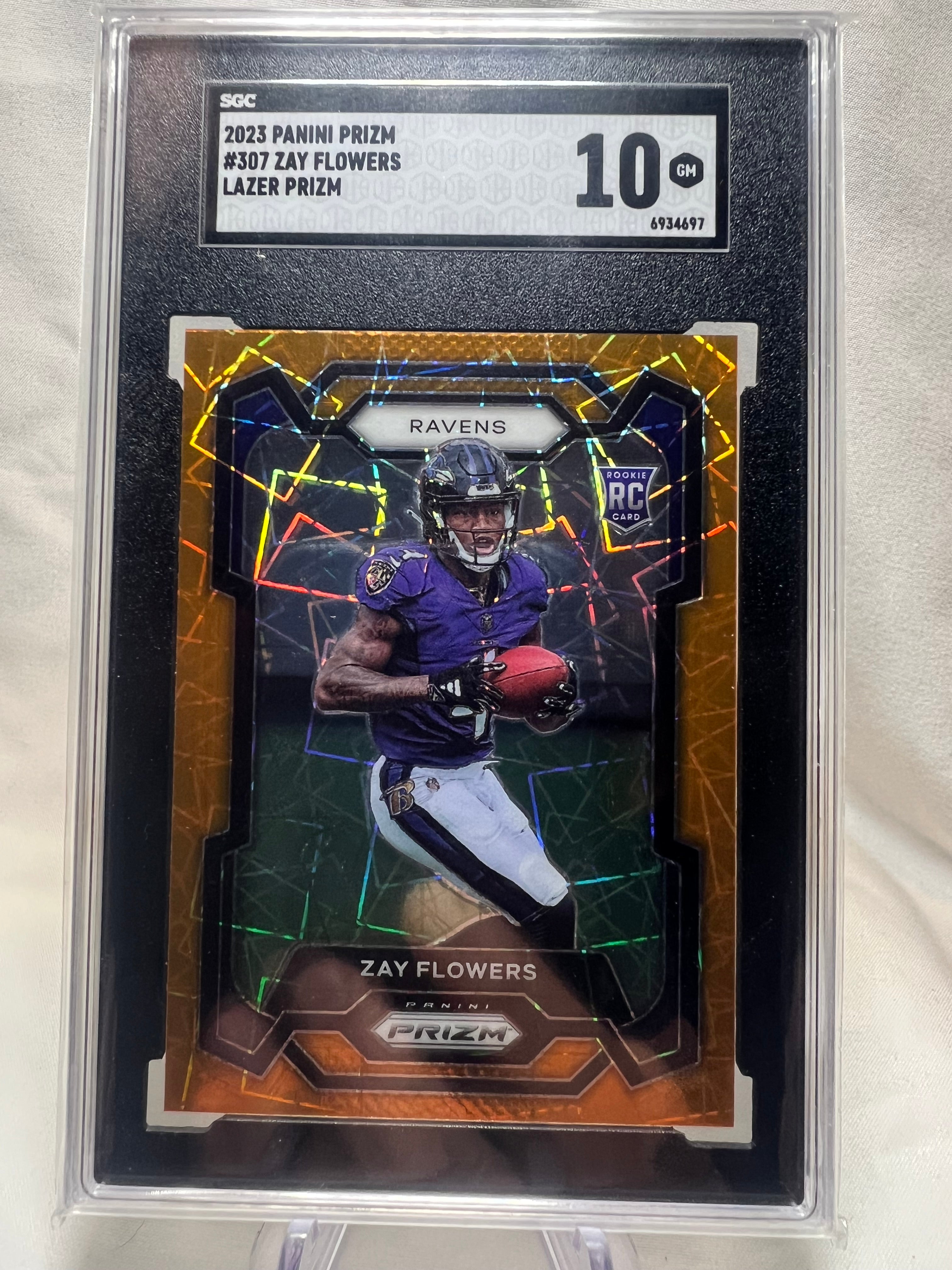 2023 Panini Prizm Zay Flowers Lazer Prizm RC SGC 10