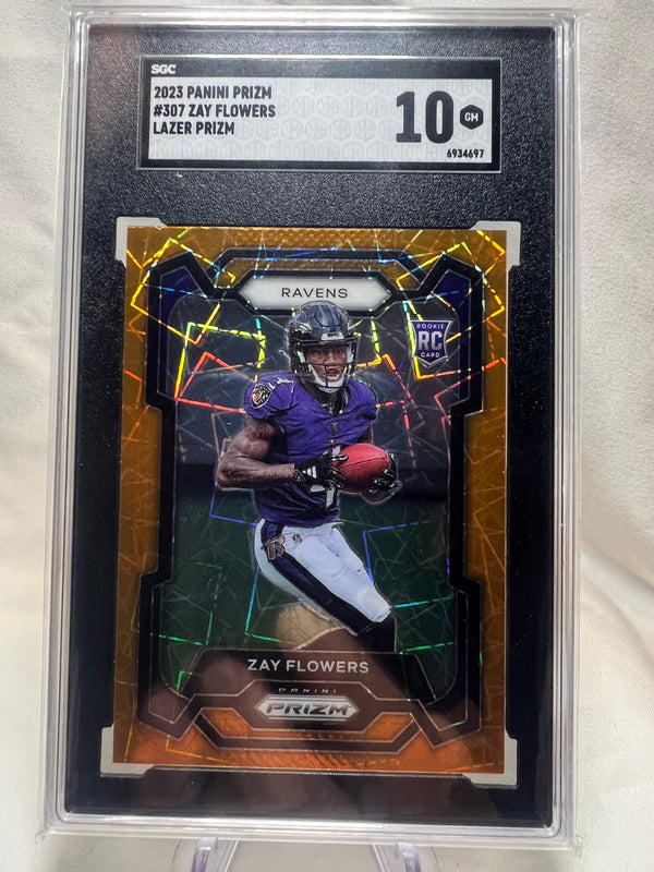 2023 Panini Prizm Zay Flowers Lazer Prizm RC SGC 10