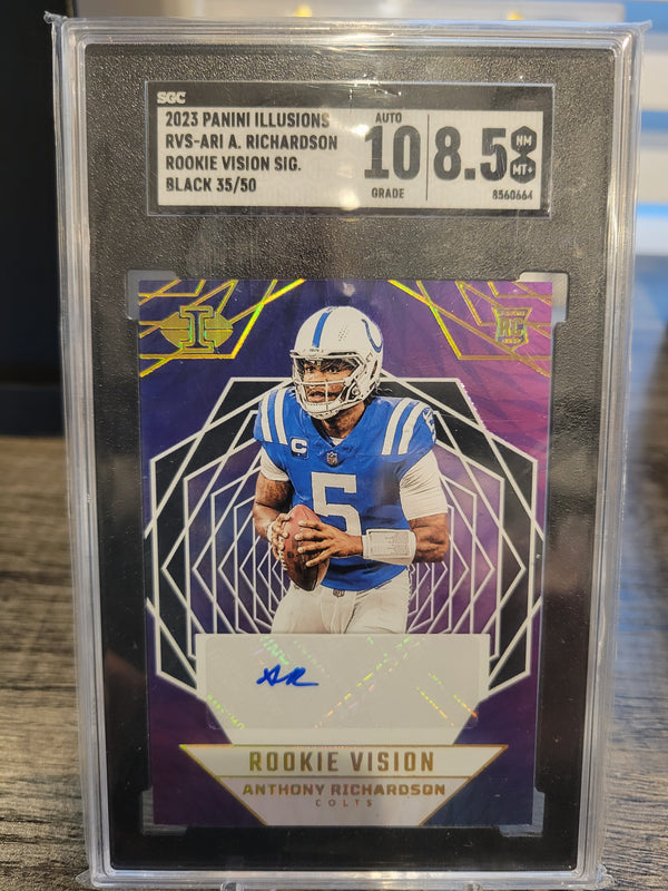 2023 Panini Illusions Anthony Richardson Rookie Vision Sig. Black 35/50 SGC 10/8.5