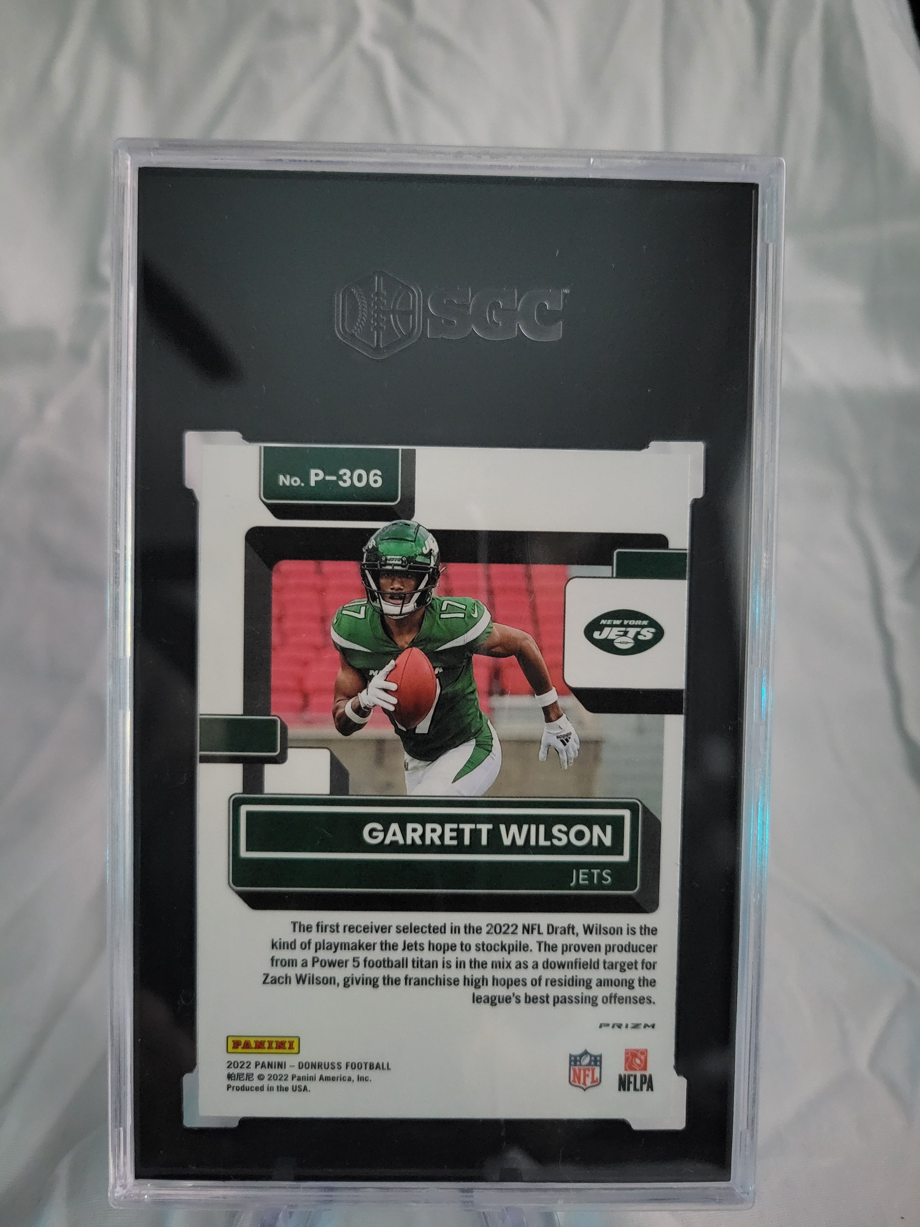 2022 Donruss Garrett Wilson Optic Preview Holo Prizm SGC 9