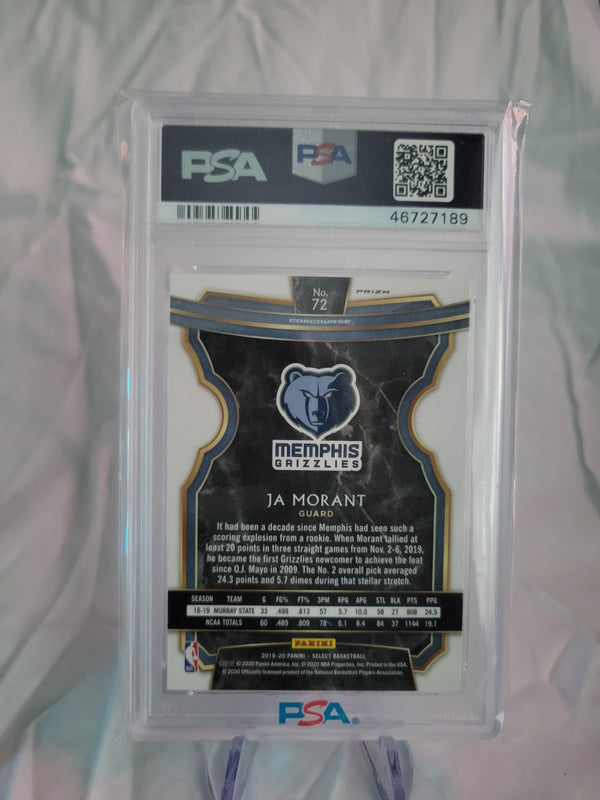 2019 Panini Select Ja Morant Tri-Color Prizm PSA 10