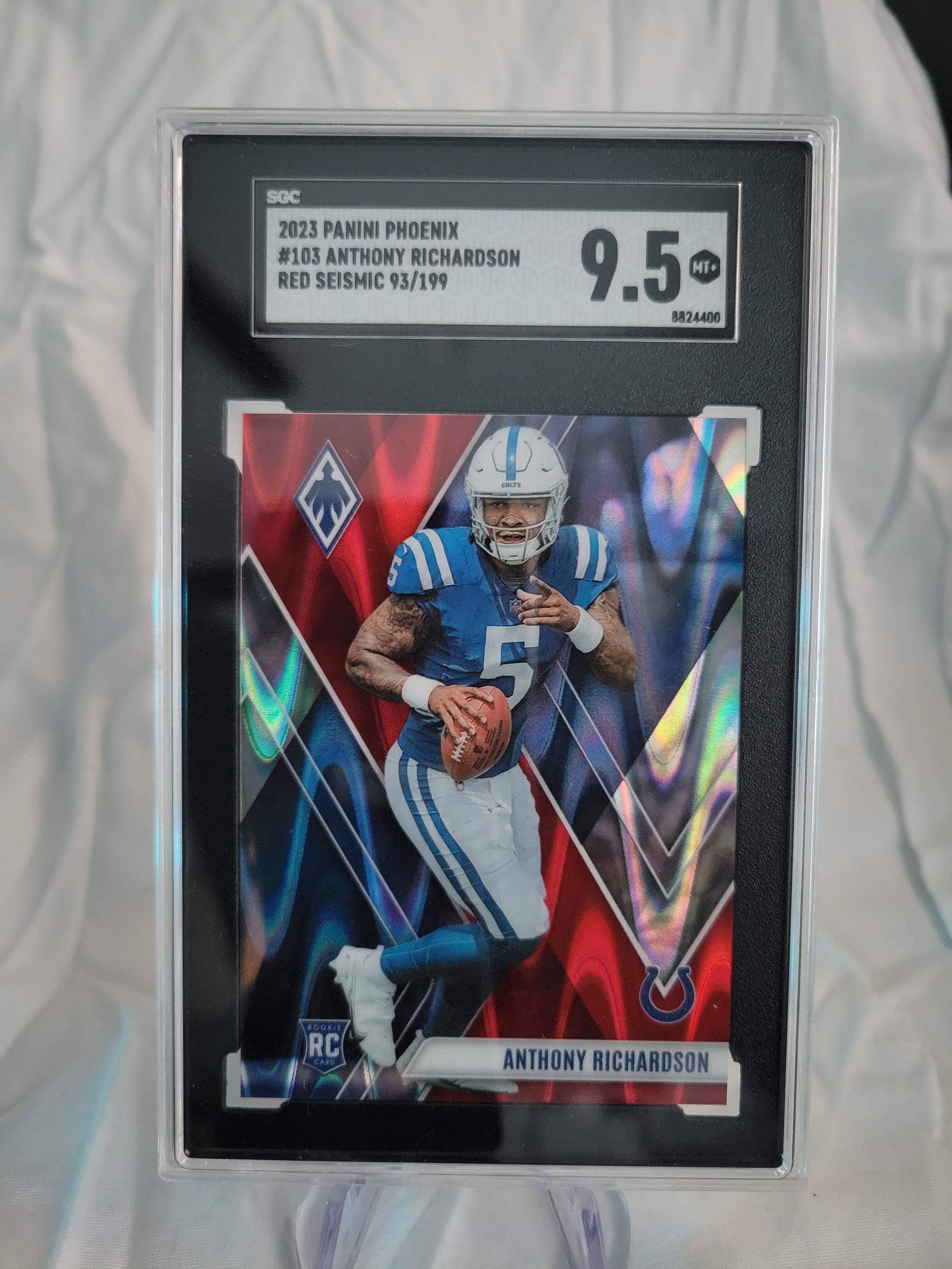 2023 Panini Phoenix Anthony Richardson Red Seismic 93/199 SGC 9.5