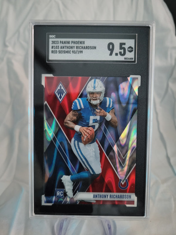 2023 Panini Phoenix Anthony Richardson Red Seismic 93/199 SGC 9.5