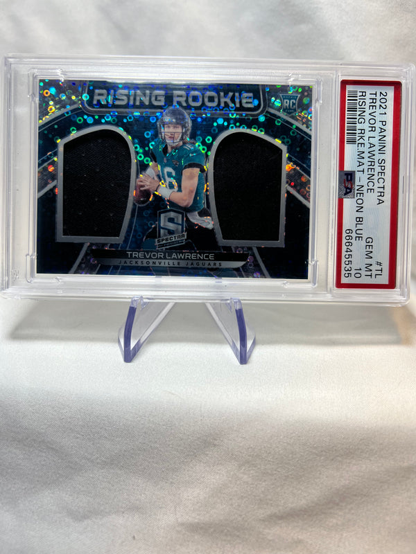 2021 Panini Spectra - Rising Rookie Neon Blue Trevor Lawrence /60 (RC) - PSA 10