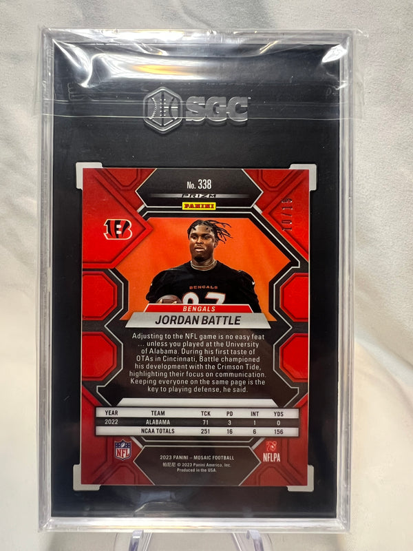 2023 Panini Mosaic Jordan Battle Blue Fluorescent Prizm /15 RC SGC 9.5