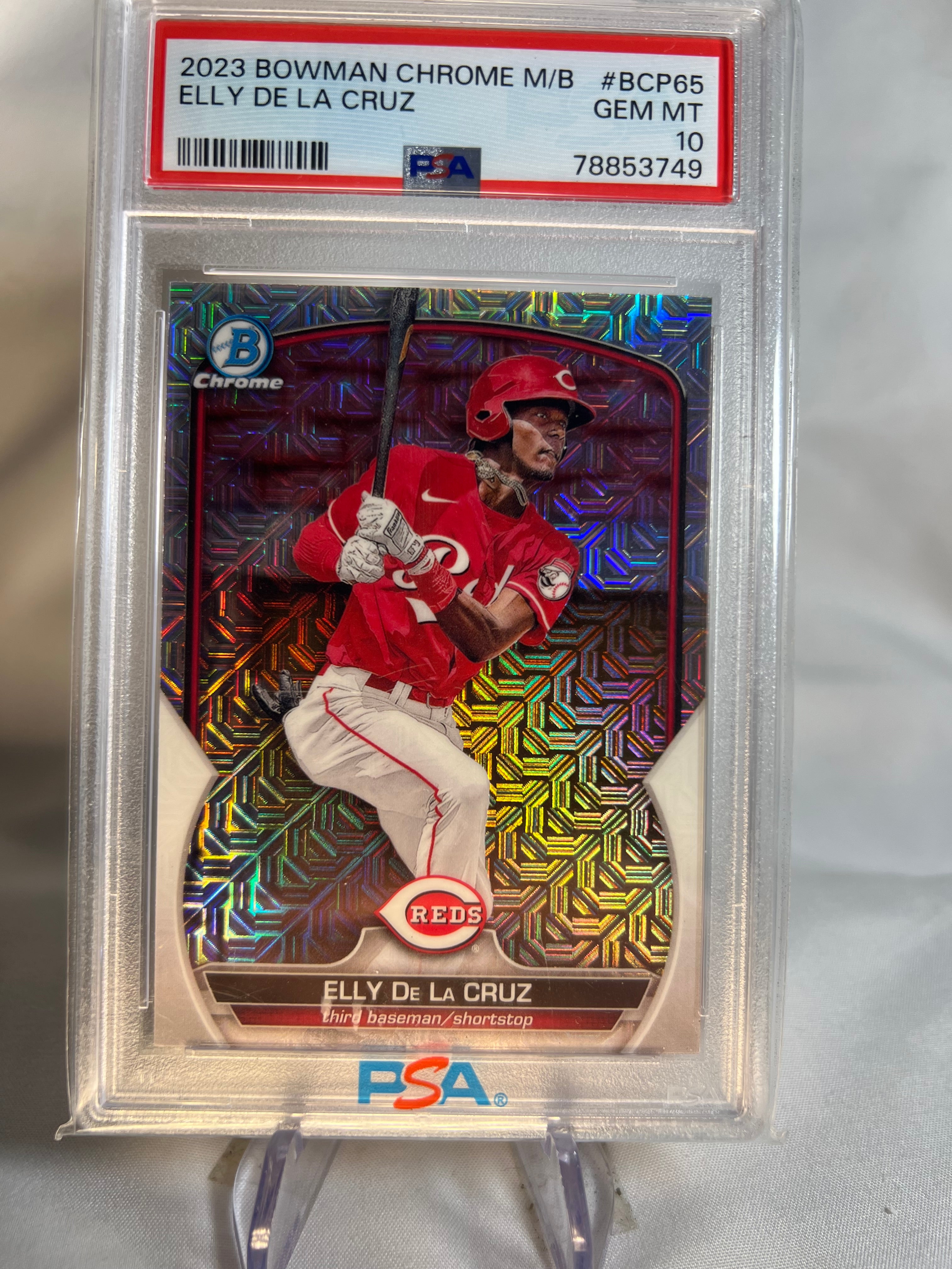 2023 Bowman Chrome Elly De La Cruz Herringbone Rookie Card PSA 10