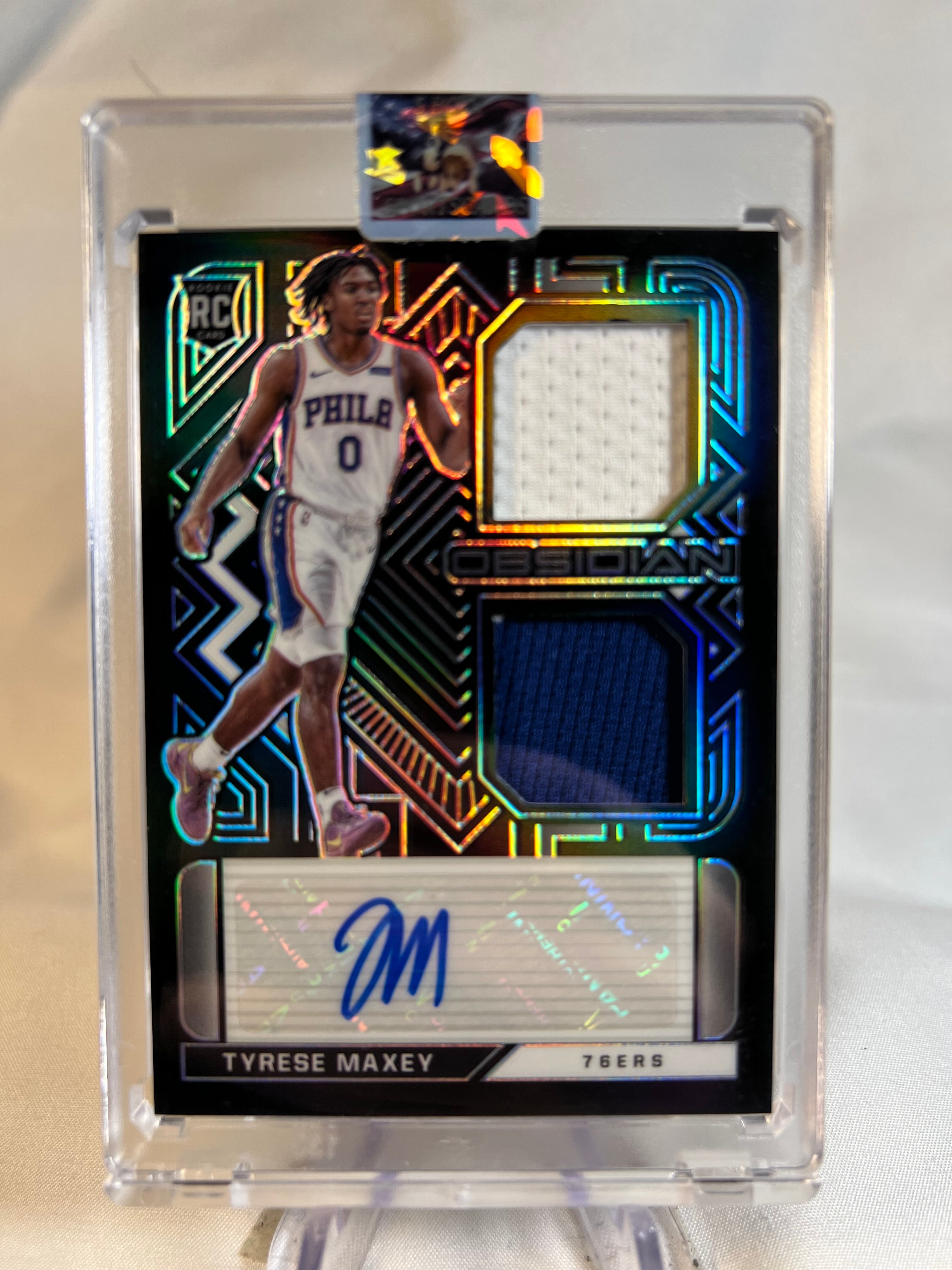 2020 Panini Obsidian Tyrese Maxey  Rookie Dual Patch Auto /99