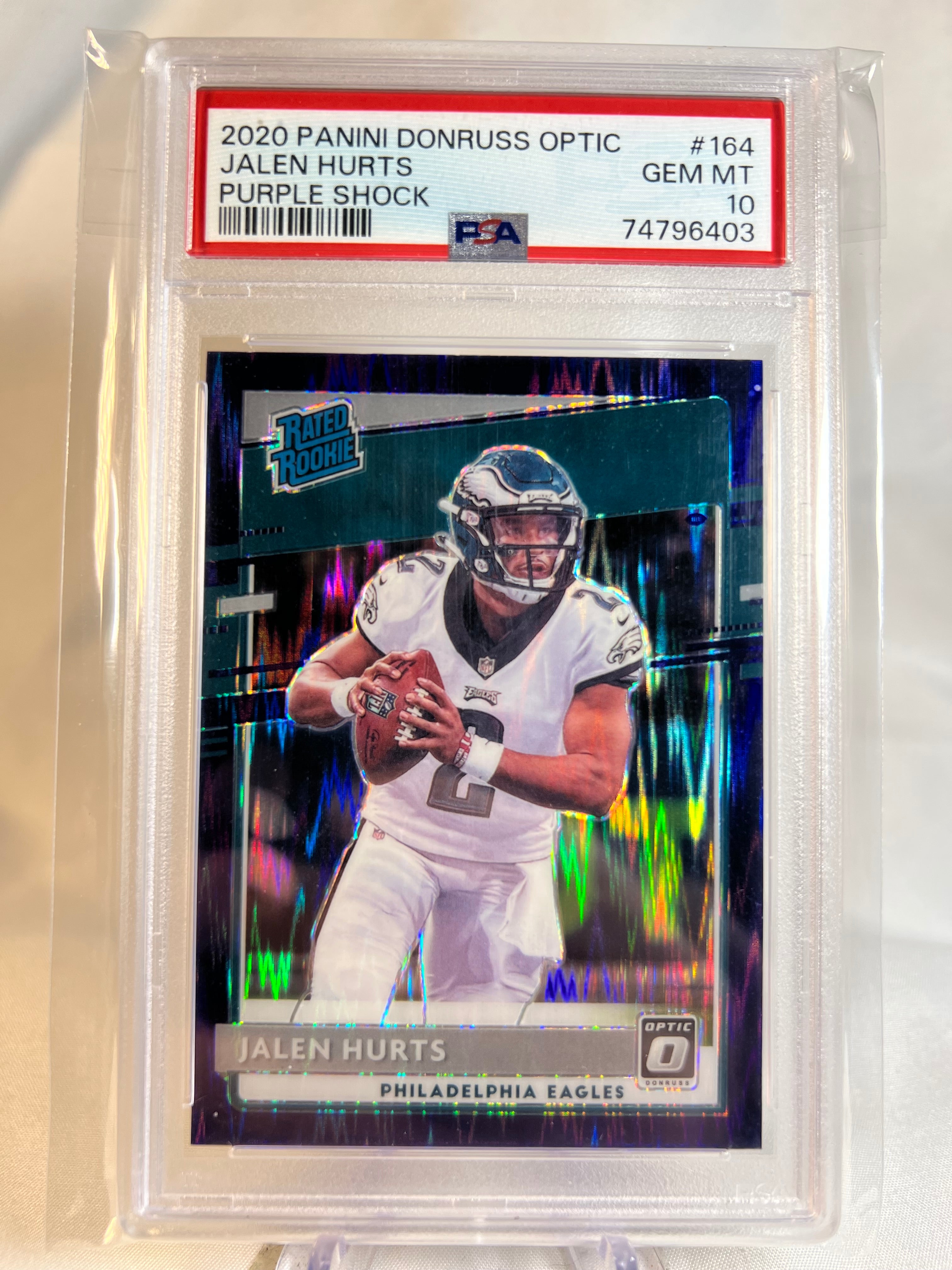2020 Panini Donruss Optic Jalen Hurts Purple Shock Rookie Card PSA 10 Gem Mint