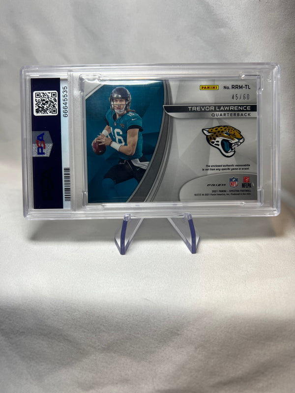 2021 Panini Spectra - Rising Rookie Neon Blue Trevor Lawrence /60 (RC) - PSA 10