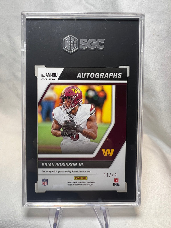 2024 Panini Mosaic Brian Robinson Jr Autographs Purple Prizm /49 SGC 10