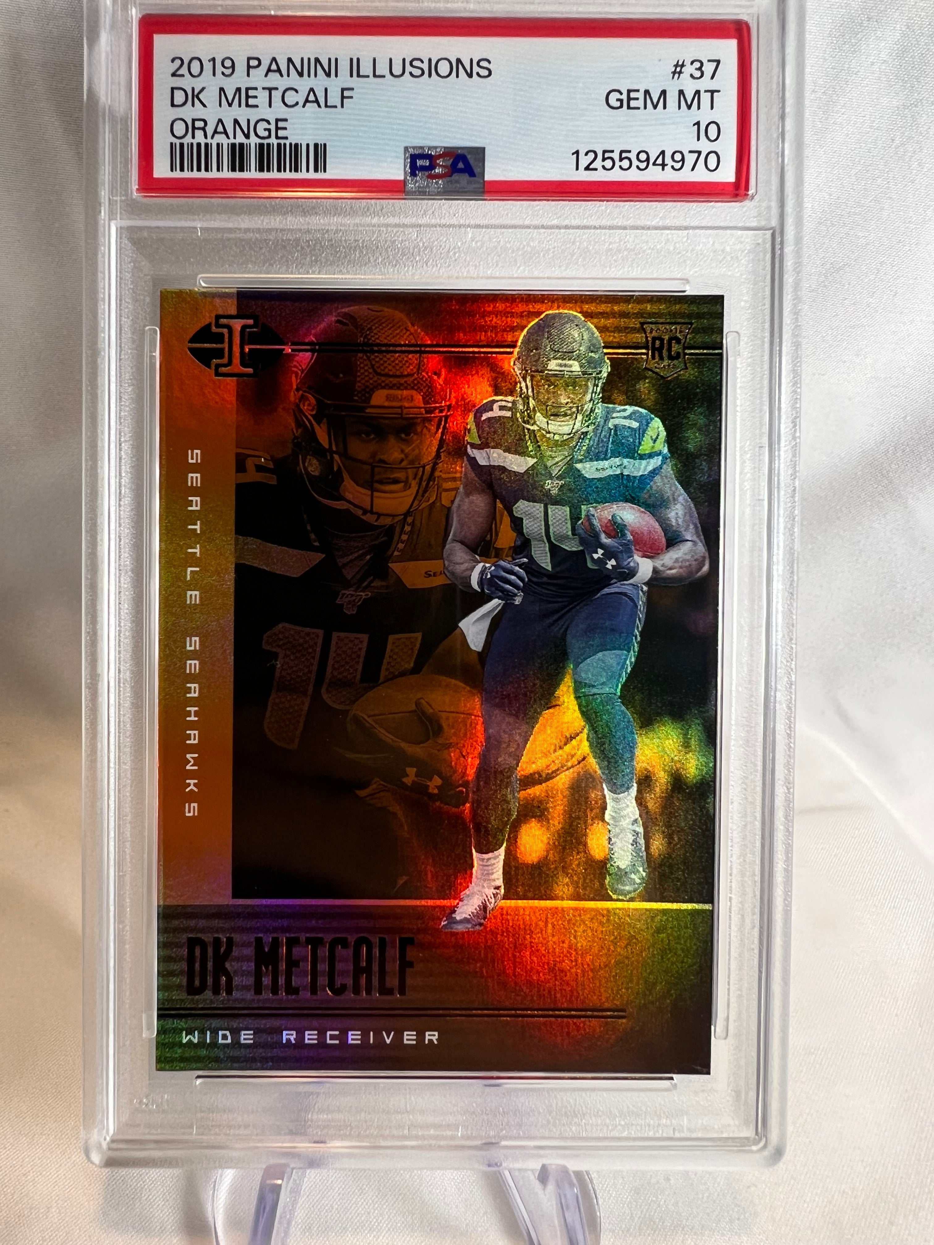 2019 Panini Illusions DK Metcalf Orange RC PSA 10  Seahawks