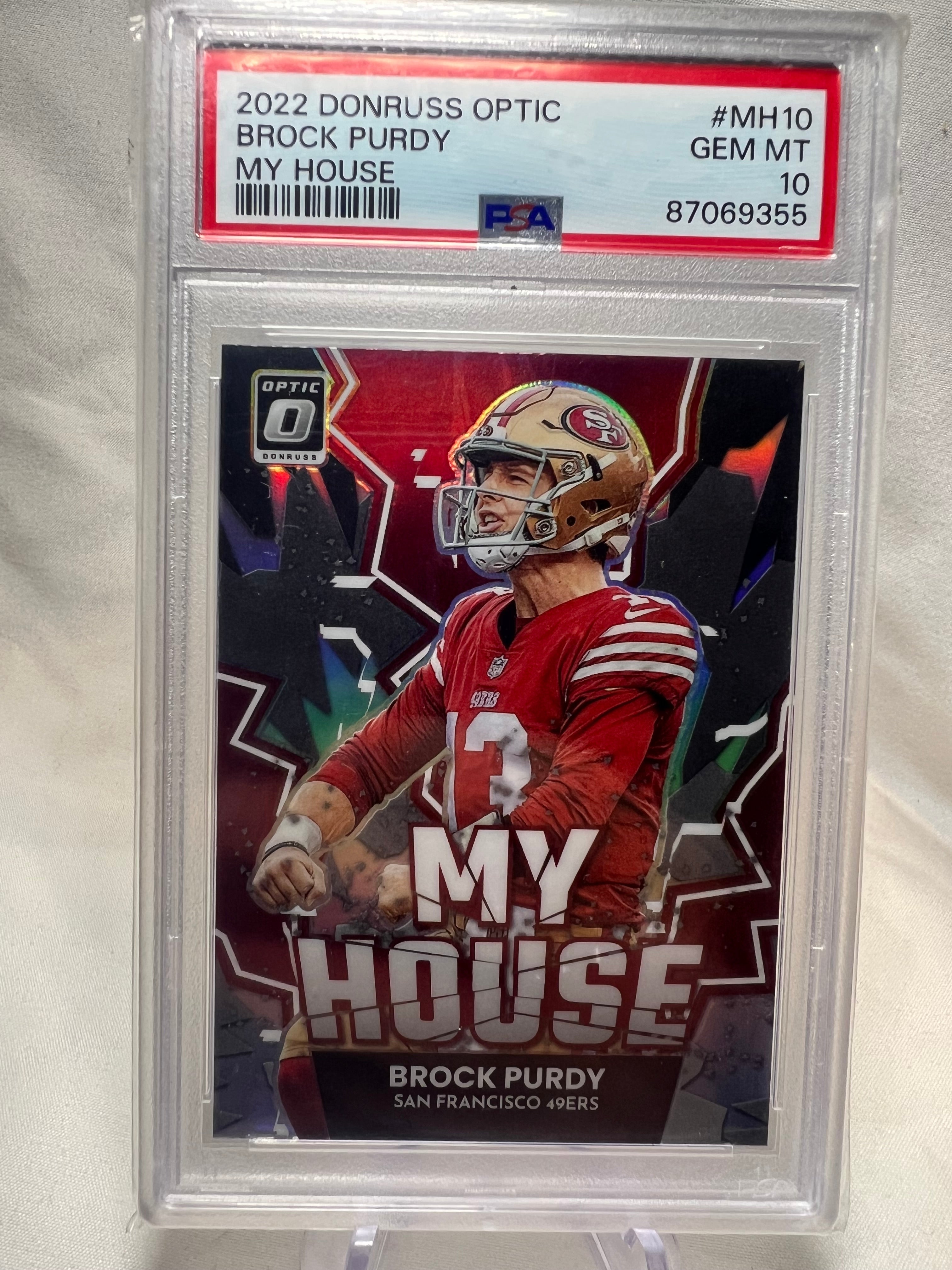 2022 DONRUSS OPTIC BROCK PURDY MY HOUSE PRIZM RC PSA 10