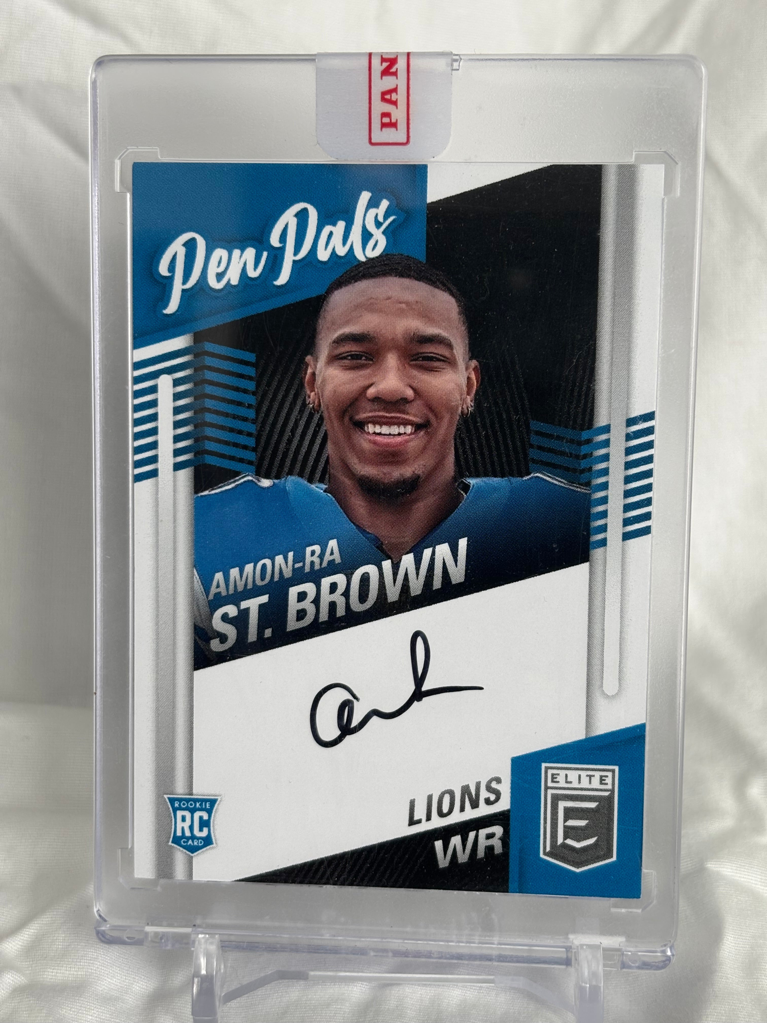 2021 Panini Donruss Elite Pen Pal Amon-Ra St. Brown RC Autograph  Lions