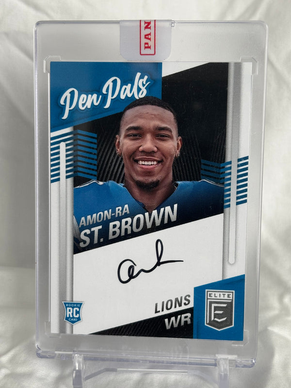 2021 Panini Donruss Elite Pen Pal Amon-Ra St. Brown RC Autograph  Lions