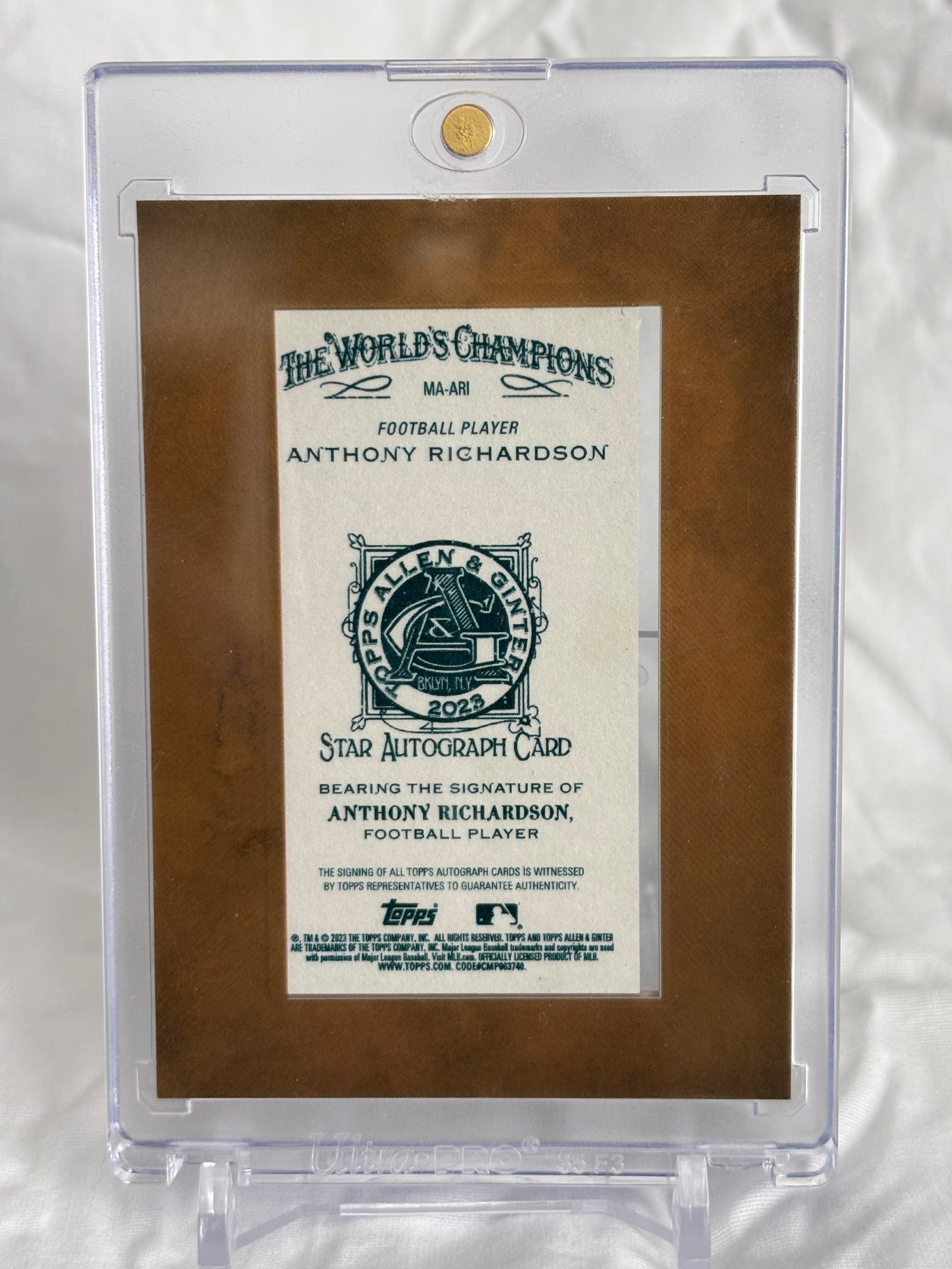 2023 Topps Allen & Ginter Anthony Richardson Autograph  Colts