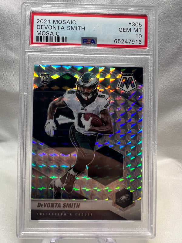 2021 Panini Mosaic Devonte Smith Mosaic Prizm PSA 10  Eagles