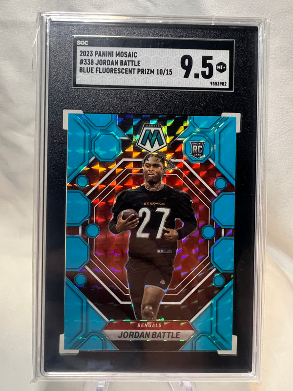 2023 Panini Mosaic Jordan Battle Blue Fluorescent Prizm /15 RC SGC 9.5