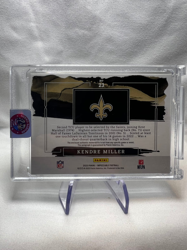 2023 Impeccable Kendre Miller Elegance Rookie Dual Patch Auto /75 RC Saints