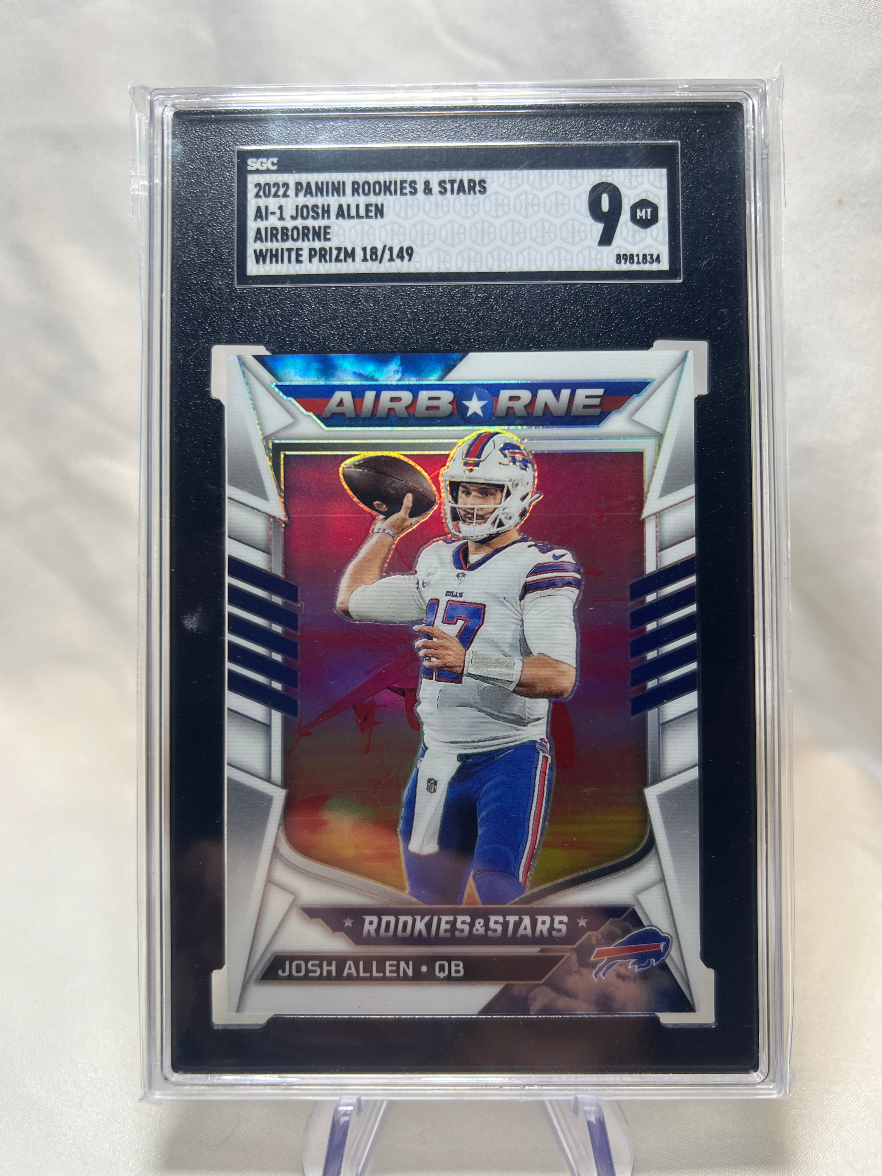 2022 Panini Rookies & Stars Josh Allen Prizm Airborne White Prizm Airborne /149 SGC 9