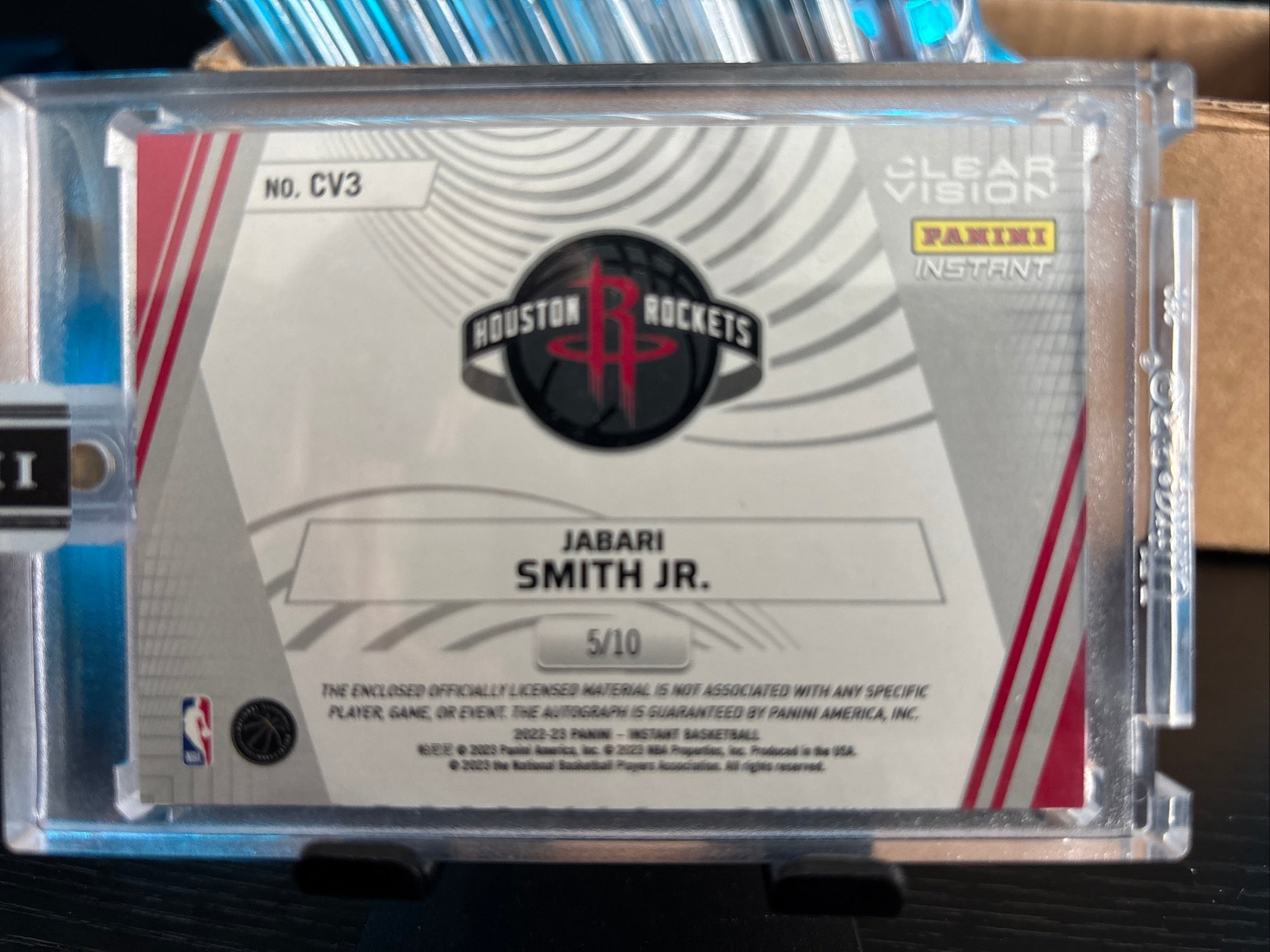 2022-23 Panini Instant Jabari Smith Jr. RPA Clear Vision Patch Auto /10 Sealed  Rockets