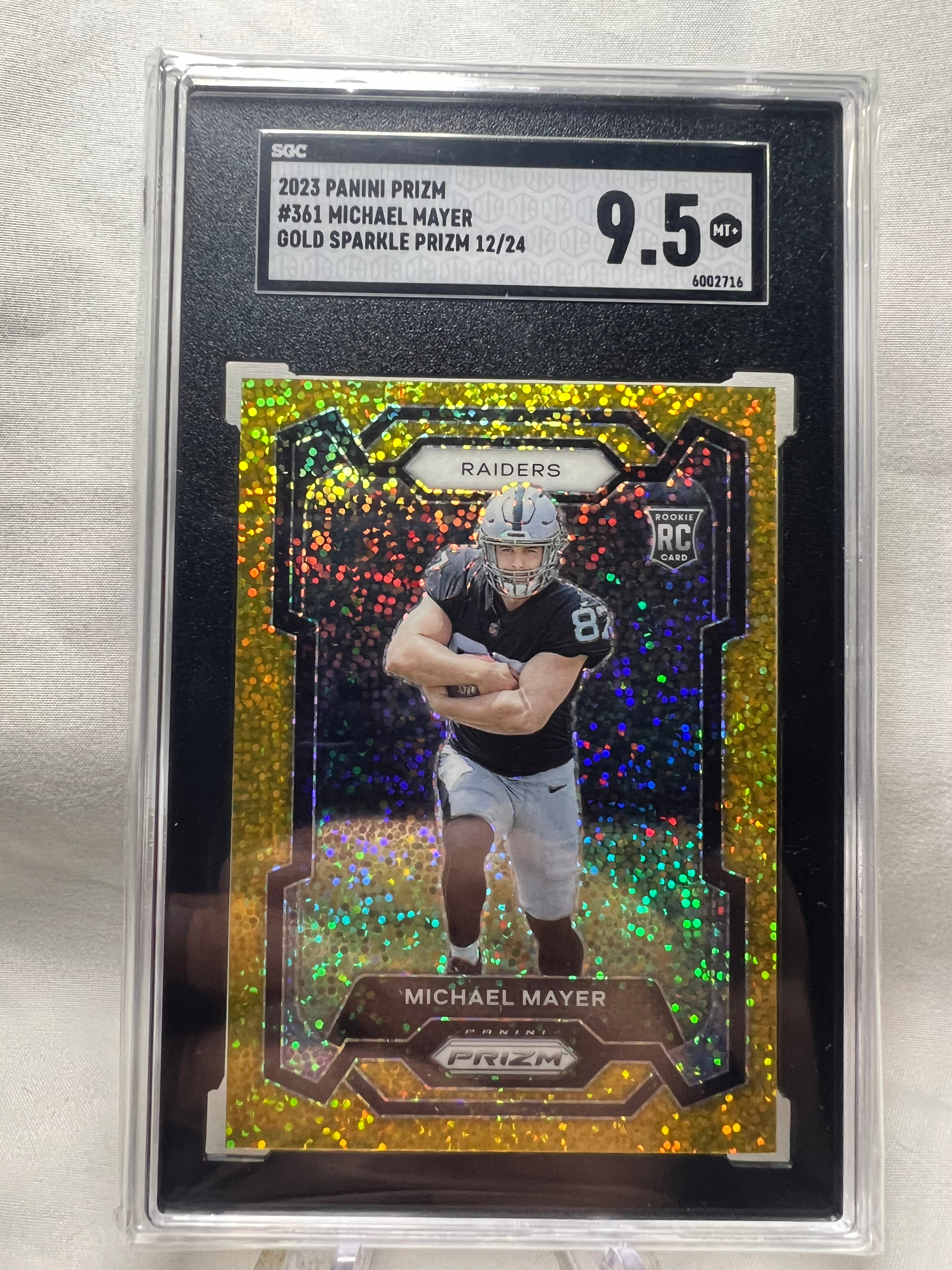 2023 Panini Prizm Michael Mayer Gold Sparkle Rookie Card /24 SGC 9.5.