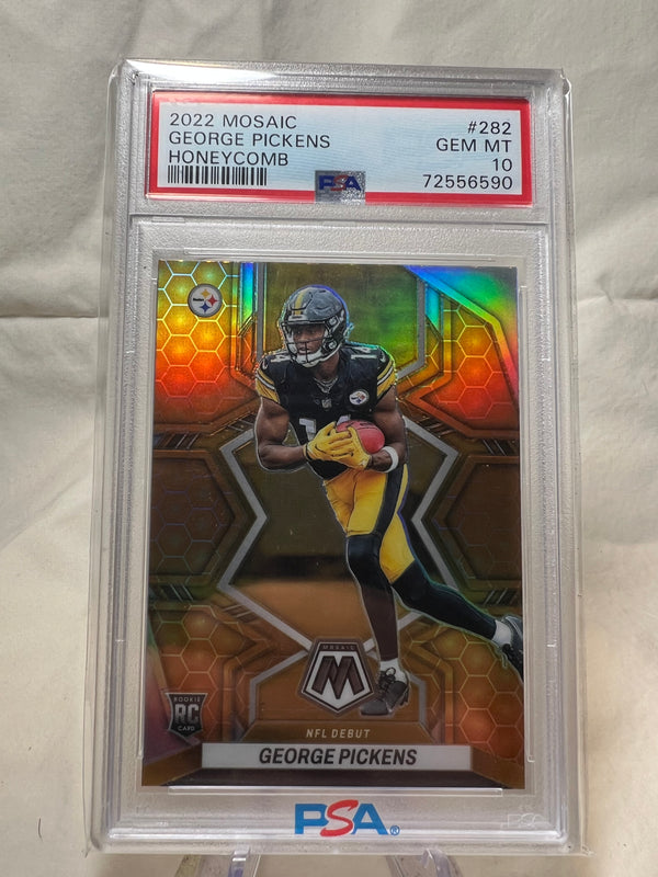 2022 Panini Mosaic George Pickens Honeycomb Rookie Card PSA 10