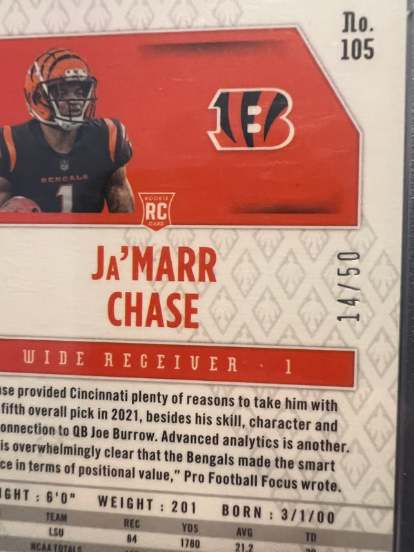 2021 Phoenix Jamarr Chase Fire And Ice Rookie Card /50 PSA 10