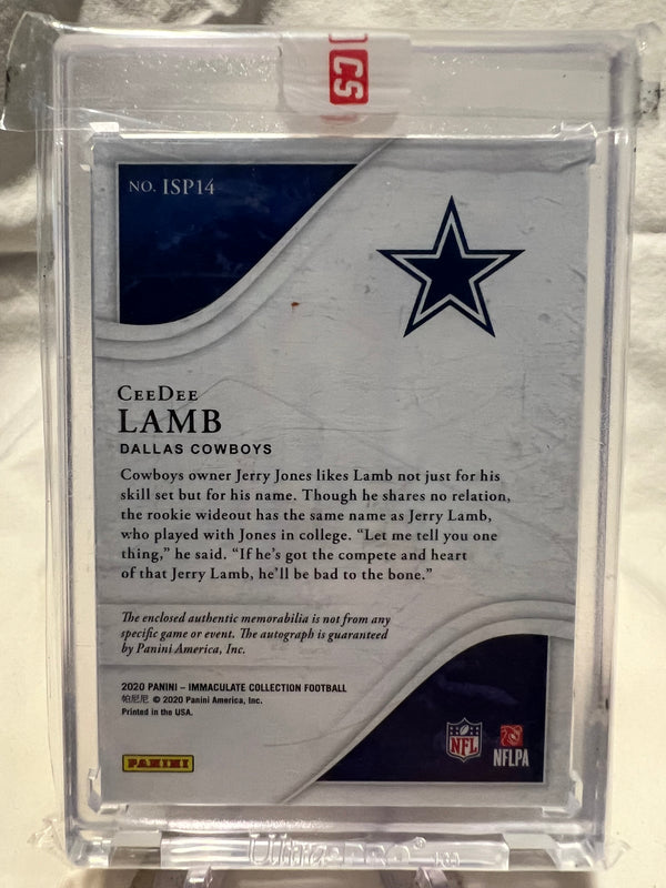 2020 Panini Immaculate Ceedee Lamb Rookie Patch Auto /75