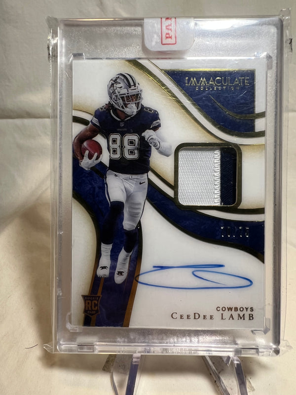 2020 Panini Immaculate Ceedee Lamb Rookie Patch Auto /75