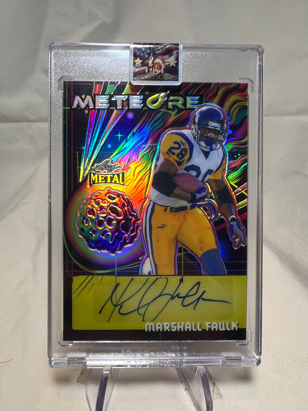 2023 Leaf Metal Marshall Faulk Gold Meteore Auto /10  Rams