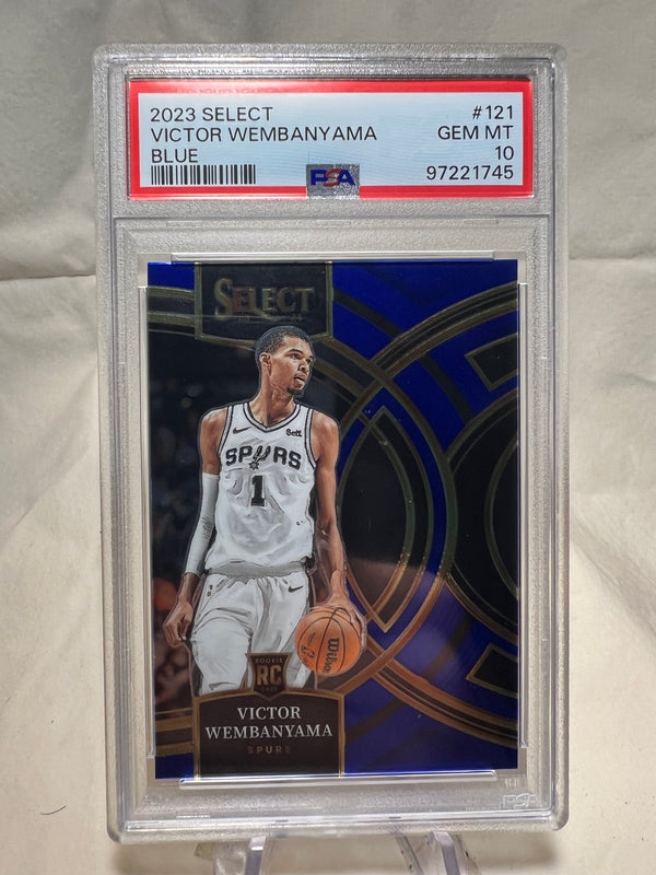 2023 Panini Select Victor Wembanyama Blue Rookie Card PSA 10