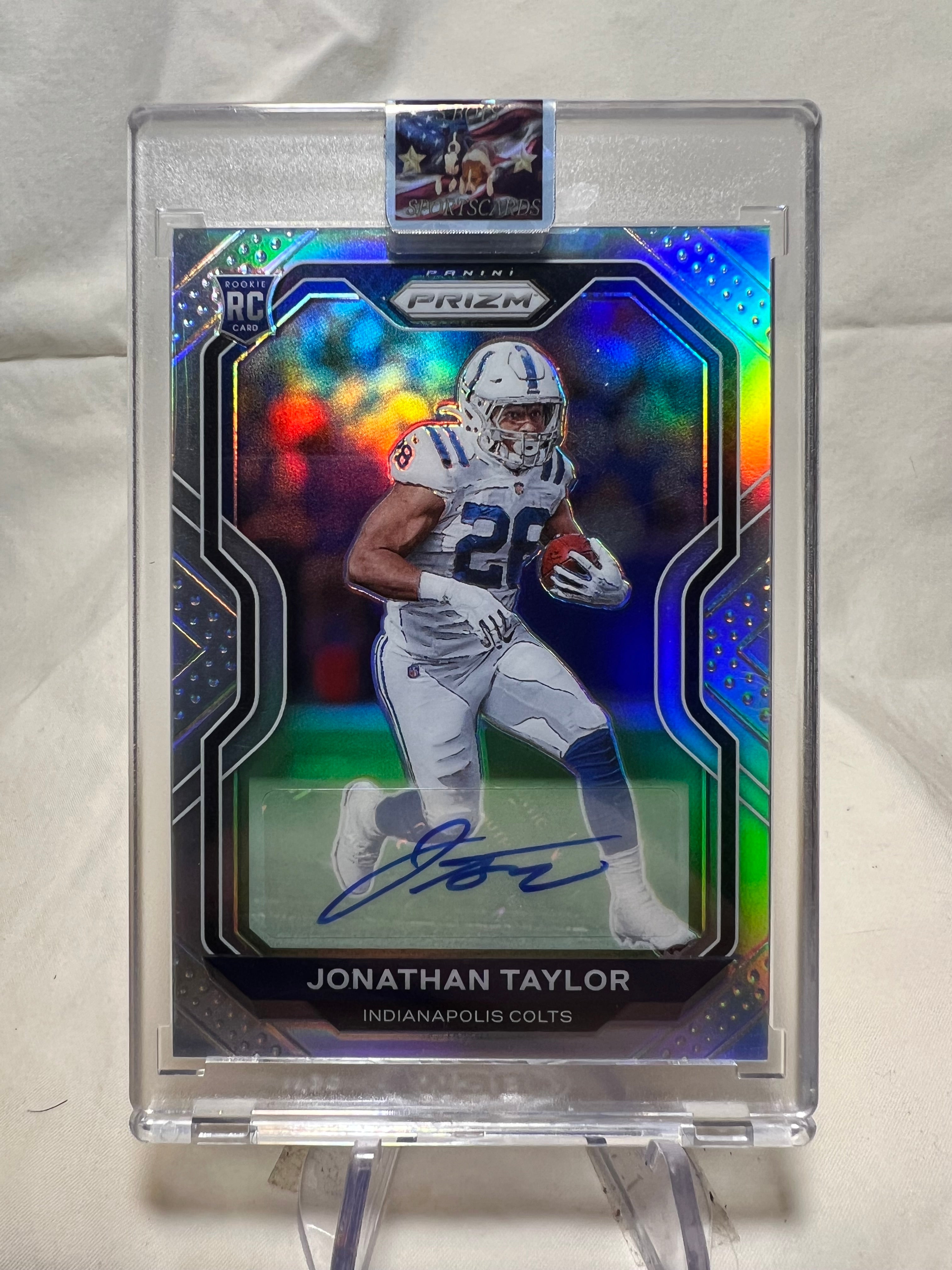 2020 Panini Prizm Jonathan Taylor Silver Auto Rookie Card  Colts