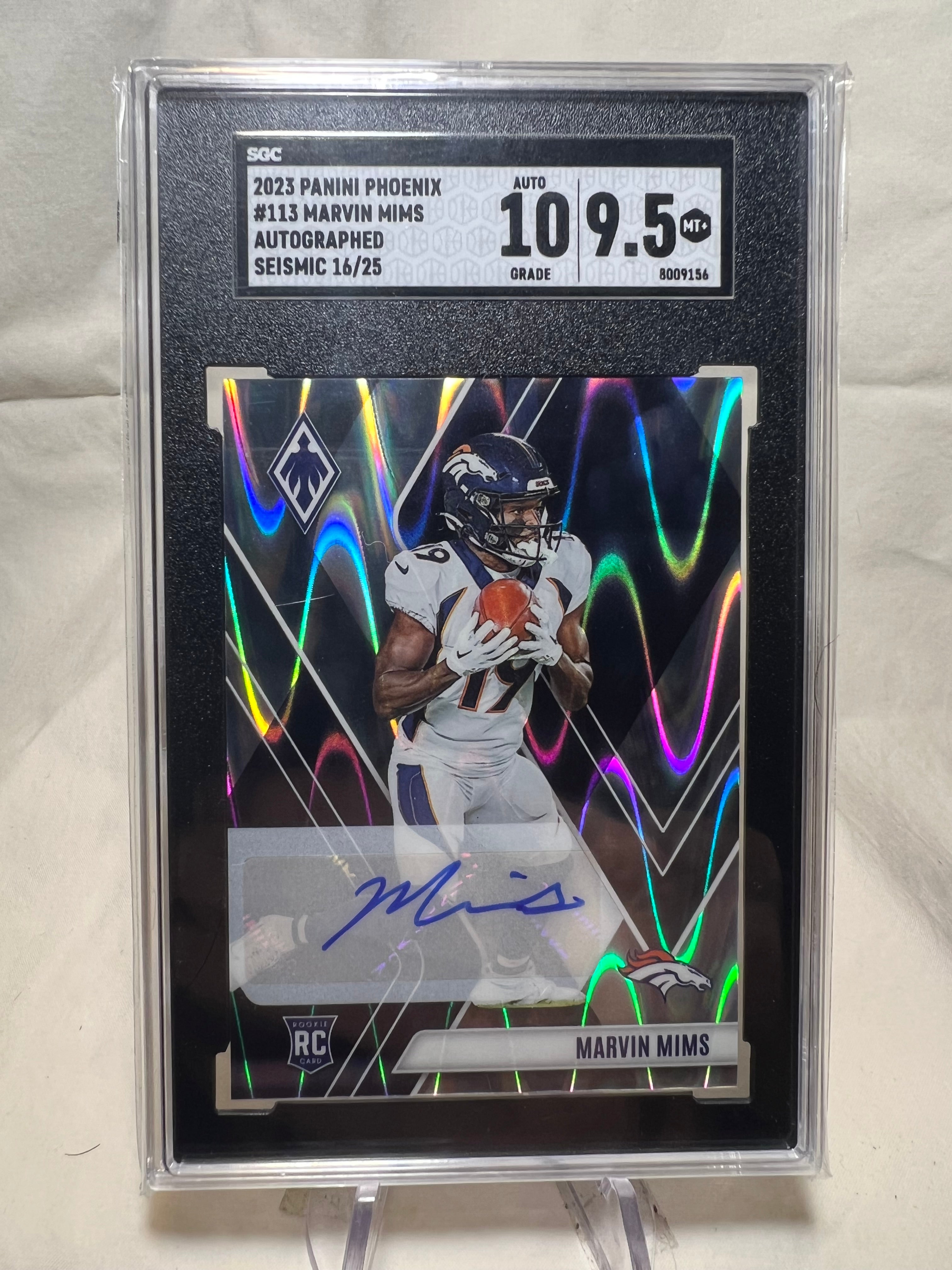 2023 Panini Pheonix Marvin Mims Autographed Seismic /25 SGC 10/9.5  Broncos