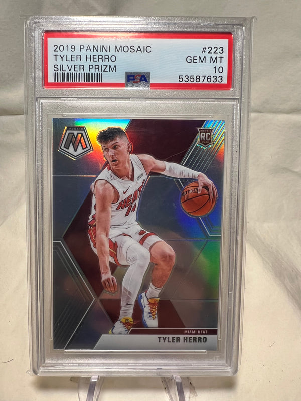 2019 Panini Mosaic Tyler Herro Silver Rookie Card PSA 10
