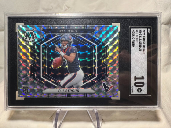 2023 Panini Mosaic Cj Stroud Nfl Debut Mosaic Prizm SGC 10  Texans