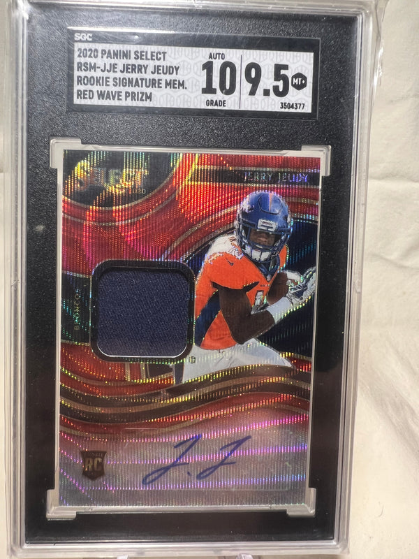 2020 Panini Select Jerry Jeudy Rookie Card Red Wave Prizm SGC 10/9.5.