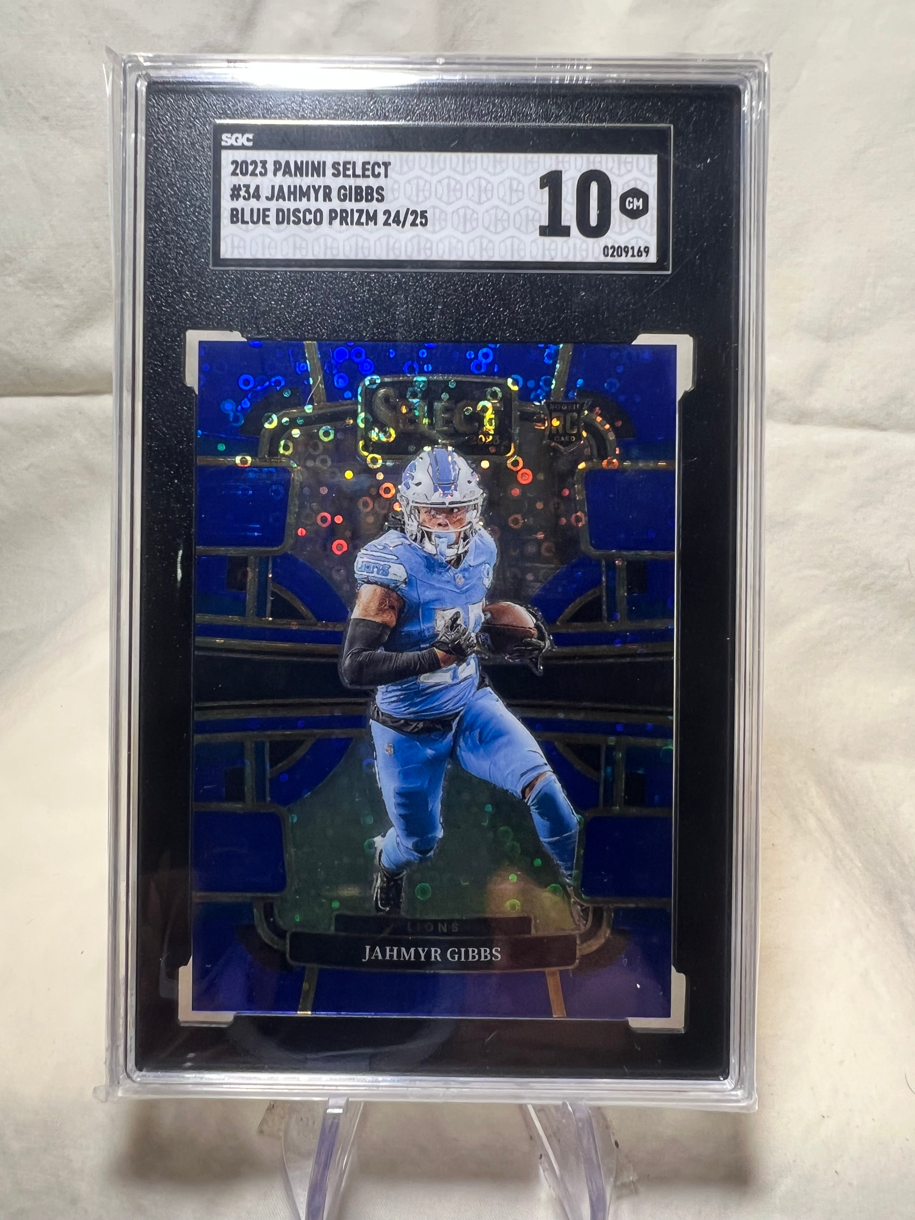 2023 Select Concourse Blue Disco Prizm Jahmyr Gibbs Rookie /25 SGC 10 Gem Mint  Lions