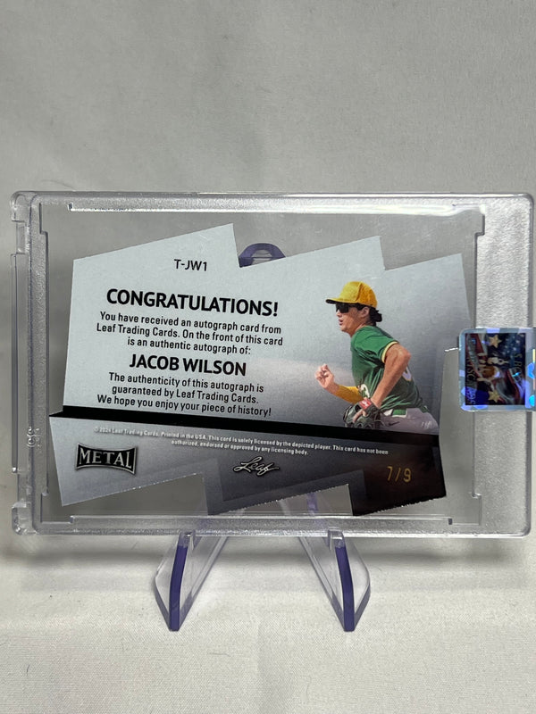 2024 Leaf Metal Top 100 Jacob Wilson Purple Crystal Die-Cut Auto /9