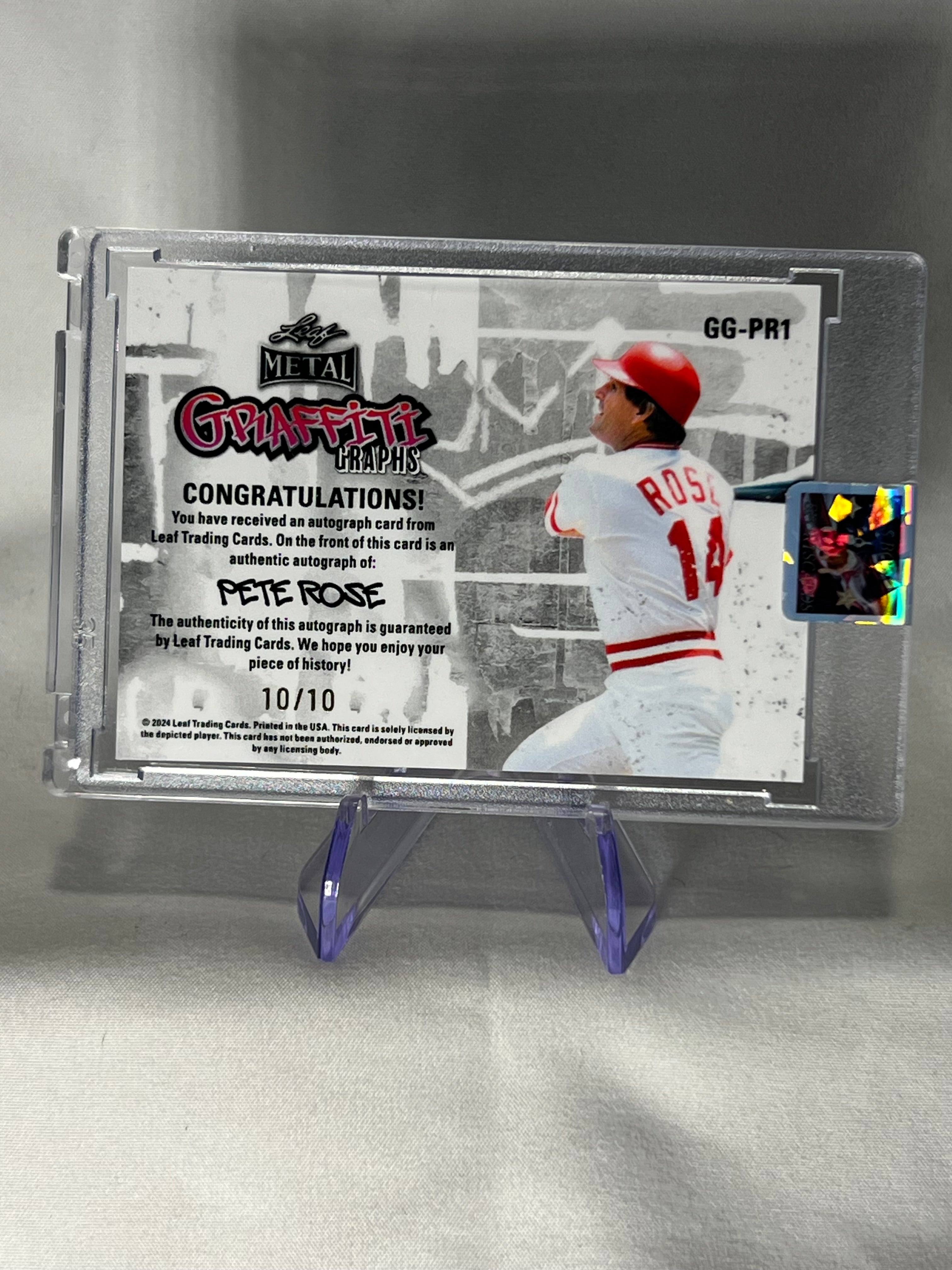 2024 Leaf Metal Pete Rose Graffiti Graph Auto /10