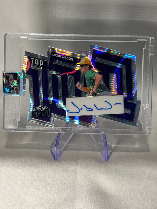 2024 Leaf Metal Top 100 Jacob Wilson Purple Crystal Die-Cut Auto /9
