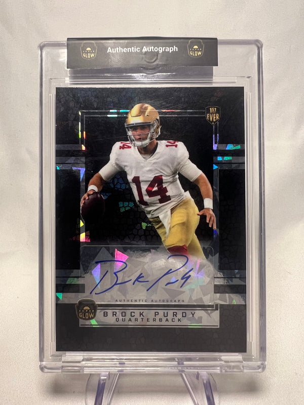 2022 Super Glow Brock Purdy 1St Ever Black Cracked Ice Rookie Auto 1/1