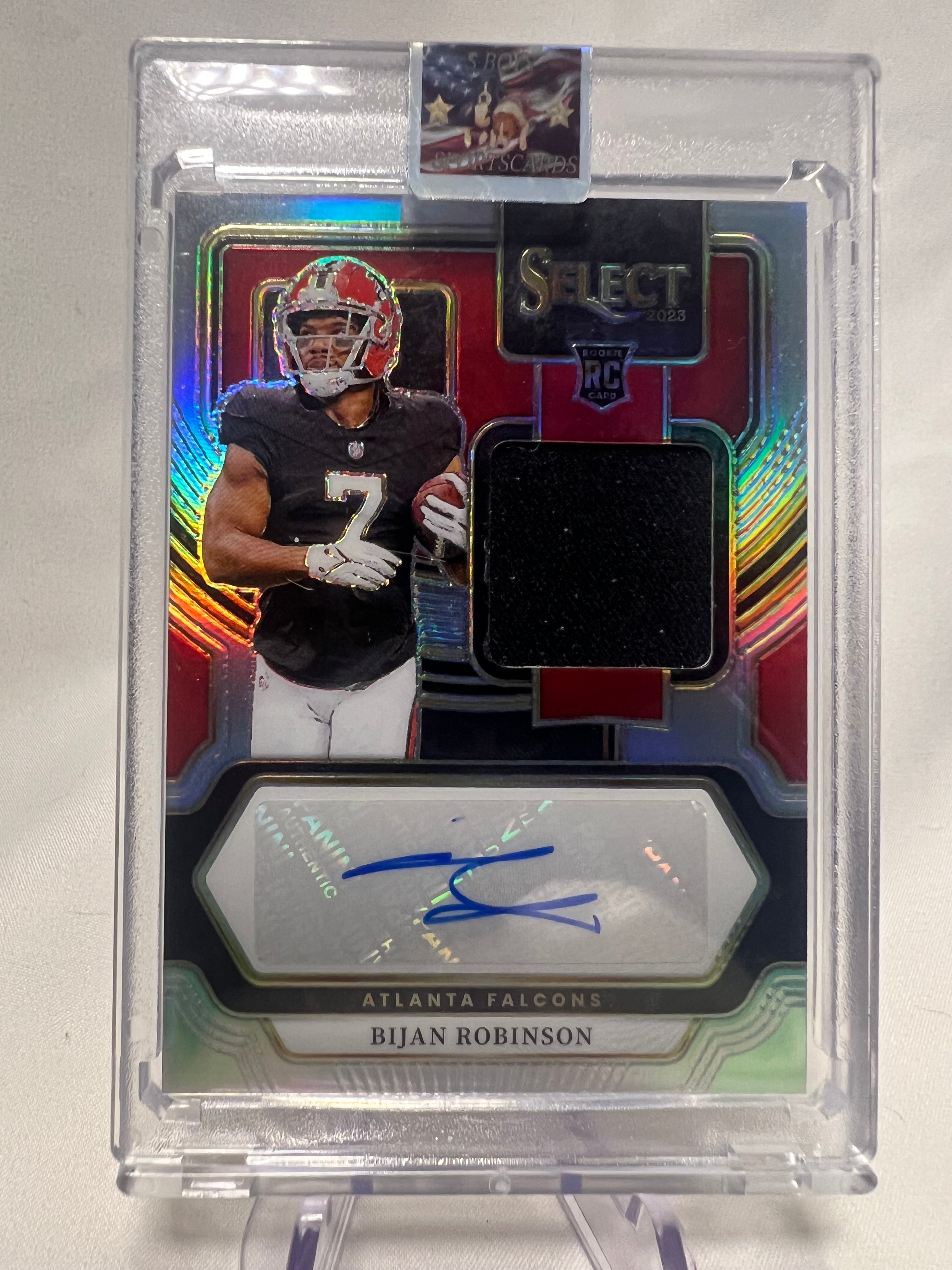 2023 Panini Select Bijan Robinson Silver Rookie Patch Auto Rpa /199