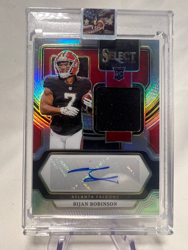 2023 Panini Select Bijan Robinson Silver Rookie Patch Auto Rpa /199