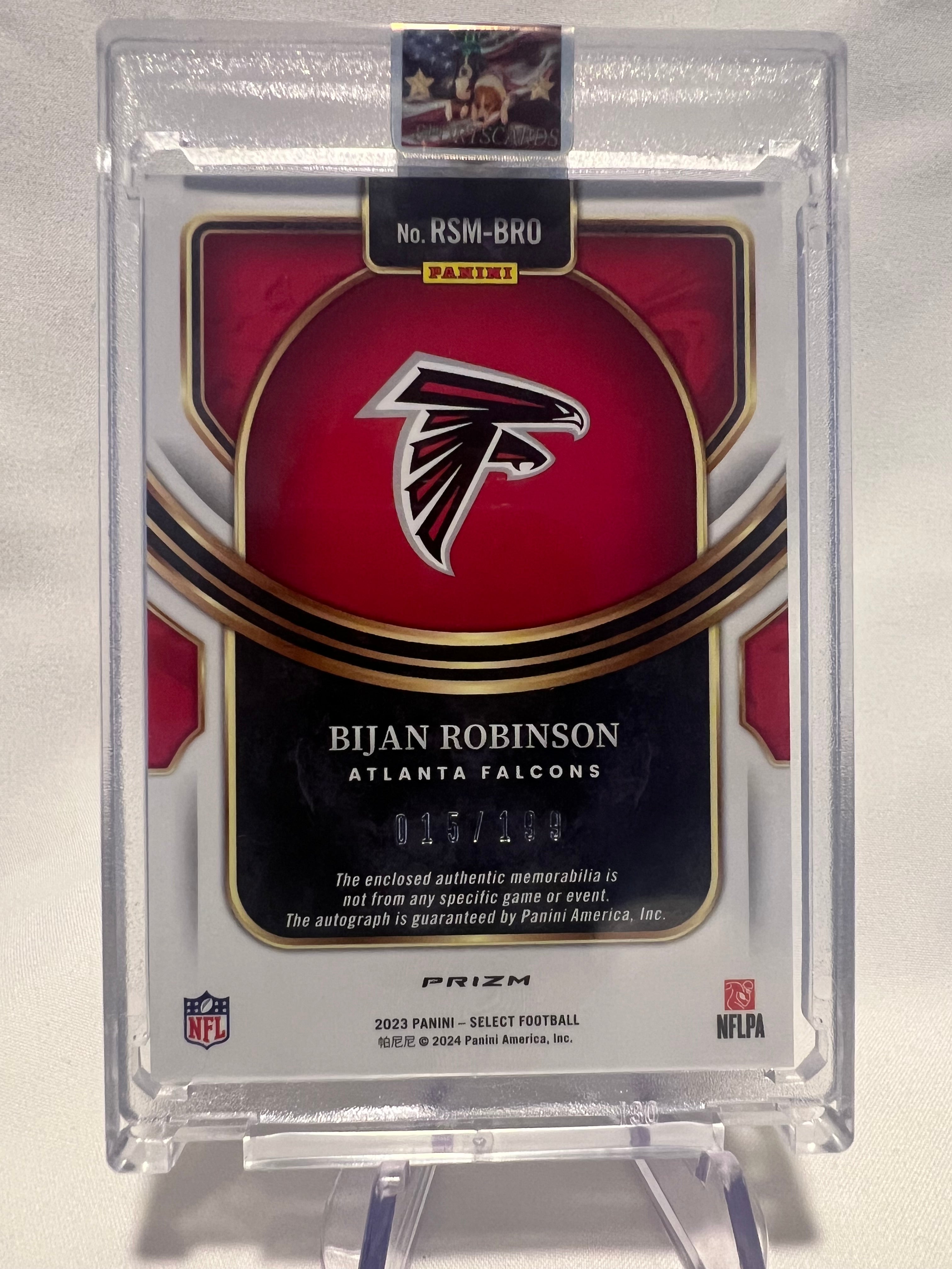 2023 Panini Select Bijan Robinson Silver Rookie Patch Auto Rpa /199