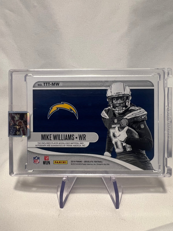 2019 Panini Absolute Mike Williams Tools Of The Trade Tri-Patch Laundry Tags Auto 1/1