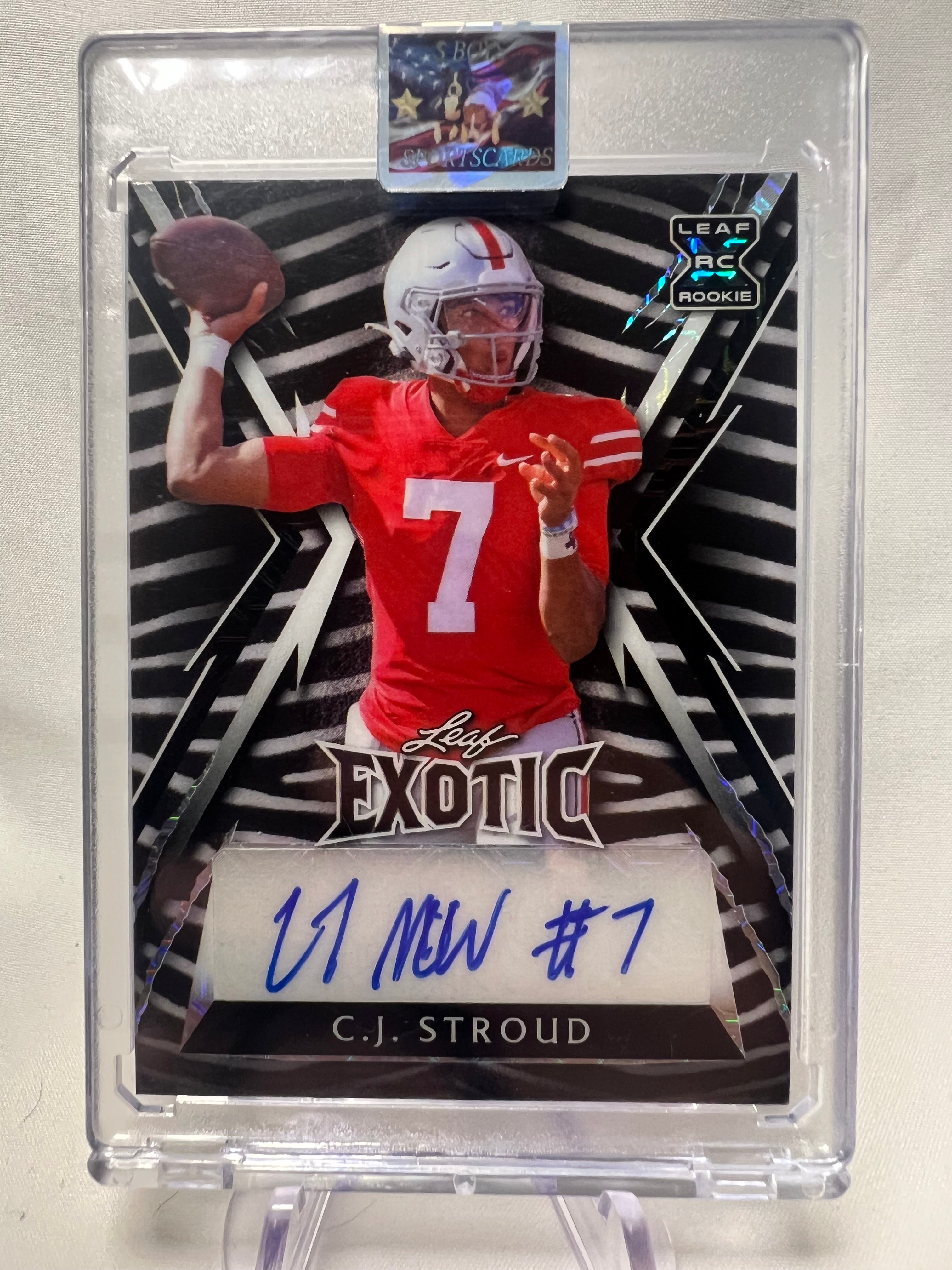 2022 Leaf Exotic C.J. Stroud Zebra Rookie Card Auto /8