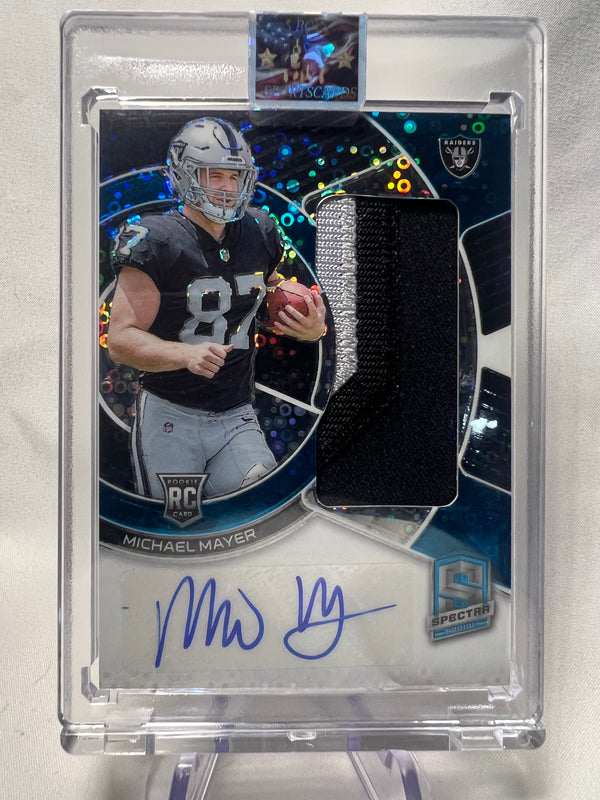 2023 Panini Spectra Michael Mayer Teal Disco Rookie Patch Auto Rc /50