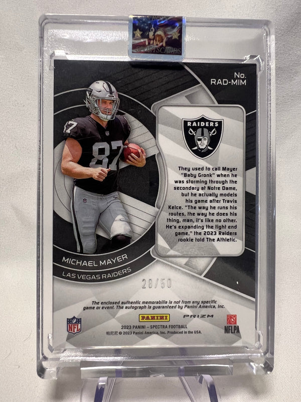 2023 Panini Spectra Michael Mayer Teal Disco Rookie Patch Auto Rc /50