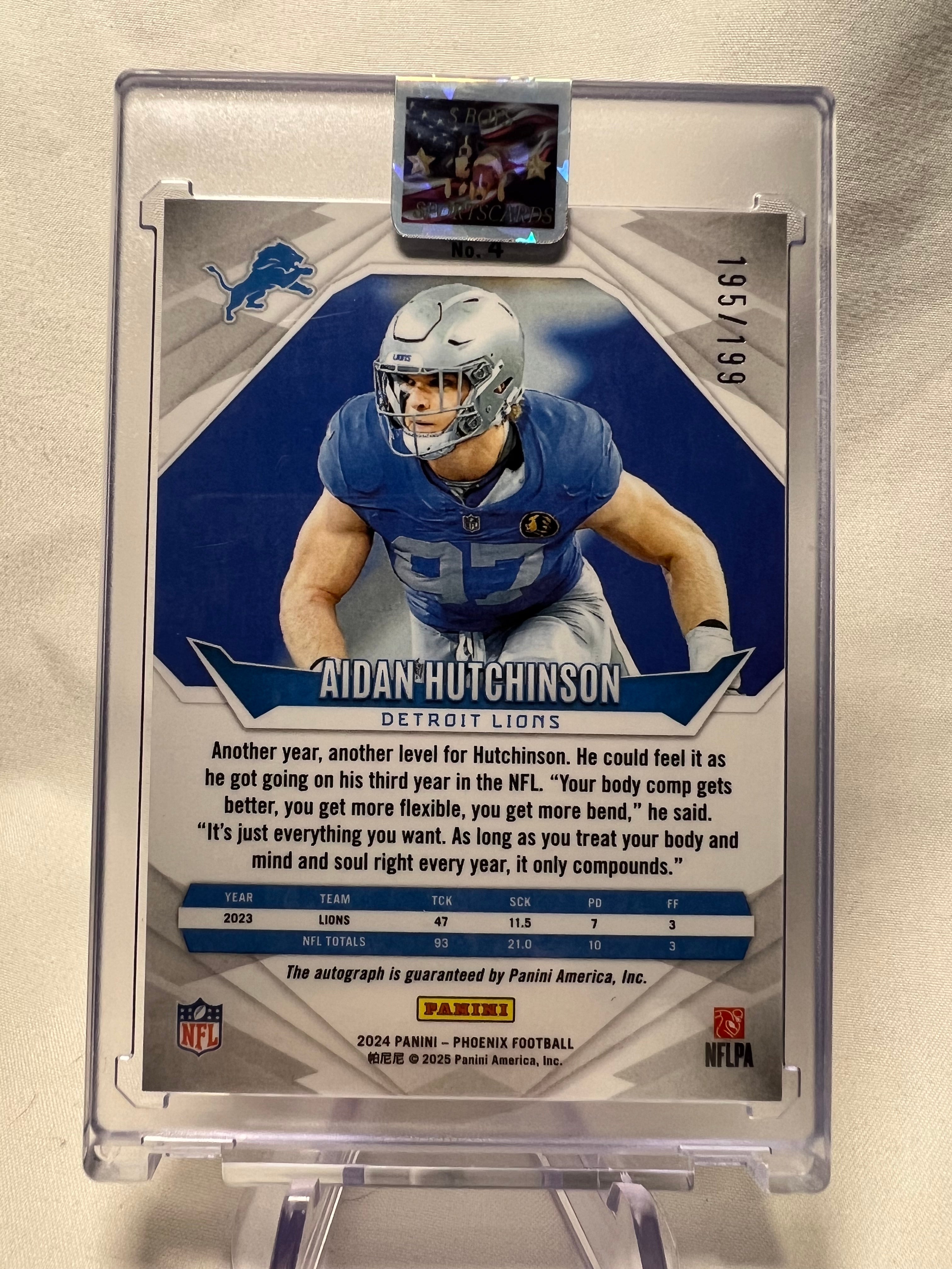2024 Panini Phoenix Aidan Hutchinson Silver Auto /199